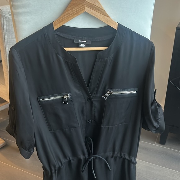 Rudsak Black Hi-Low Shift Dress Short Sleeve Size M - Picture 12 of 15